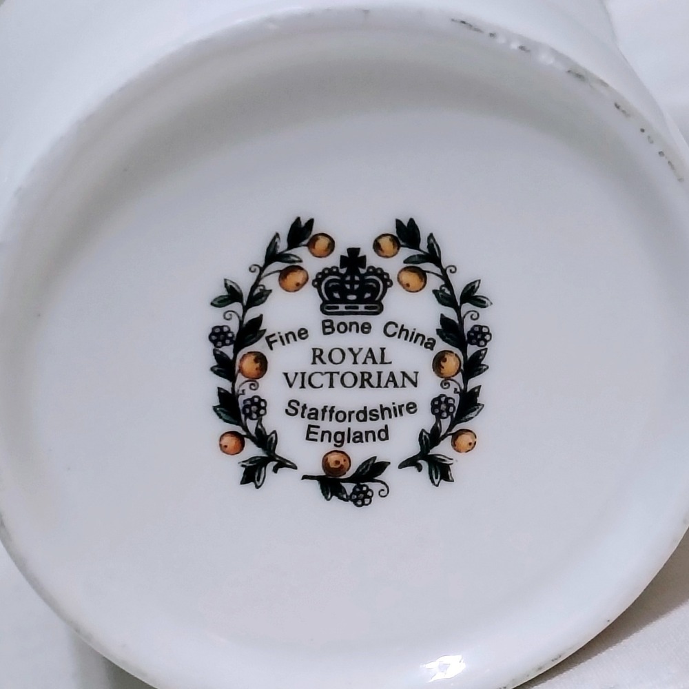 Royal Victorian Staffordshire England Botanical Flower Mugs Fine Bone China - Picture 13 of 13